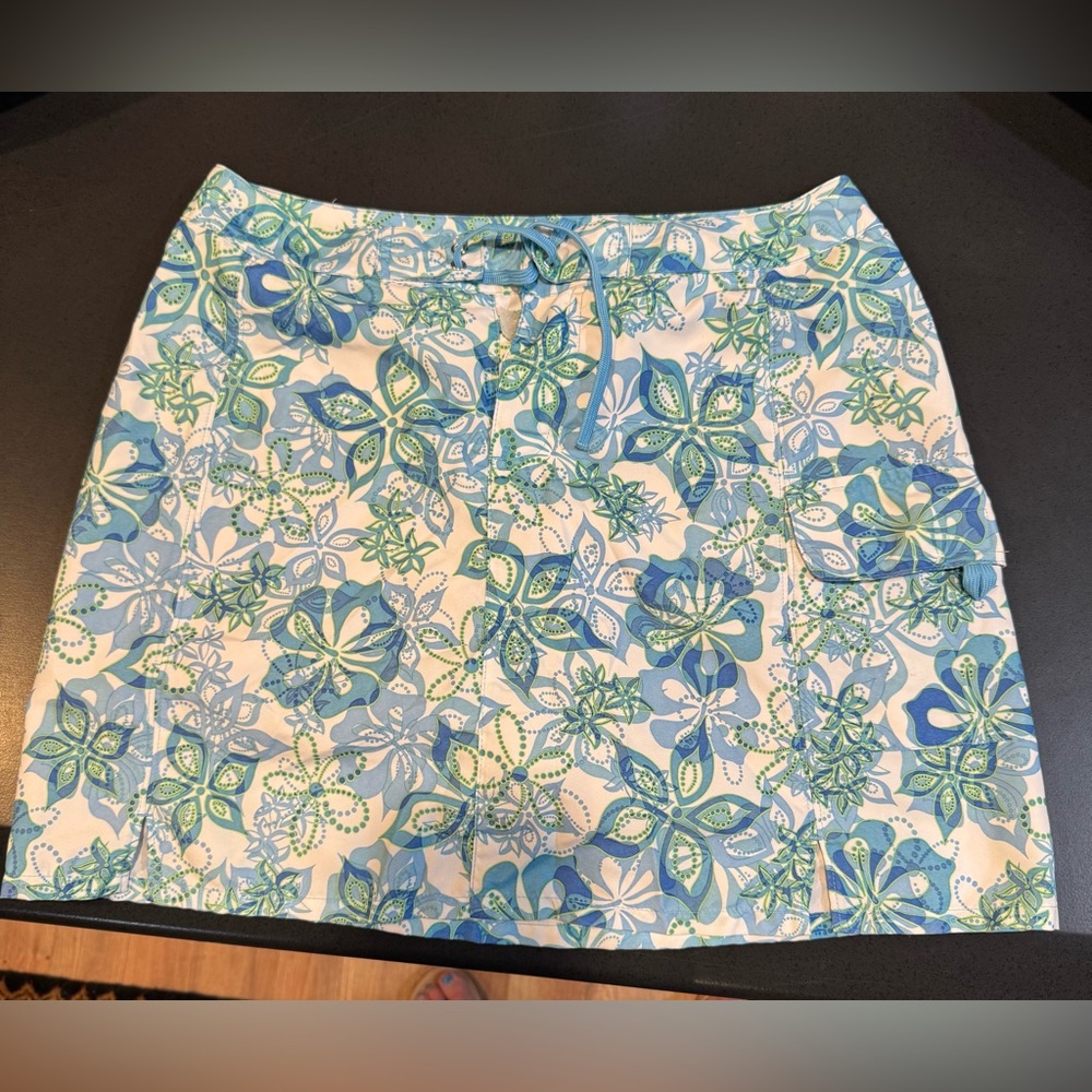Title nine Blue and White Mini A-line Resort Skirt